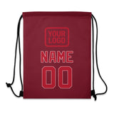 Custom Crimson Red Red Drawstring Bag