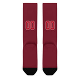Custom Crimson Red Red Knee-High Sock