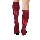 Custom Crimson Red Red Knee-High Sock