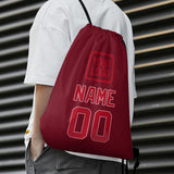 Custom Crimson Red Red Drawstring Bag