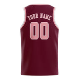 Custom Crimson Red & Light Pink Colors Design Sports Basketball Jersey