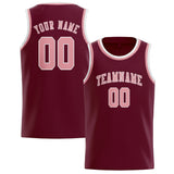 Custom Crimson Red & Light Pink Colors Design Sports Basketball Jersey