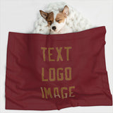 Custom Crimson Red Khaki Pet Blanket