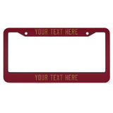 Custom Crimson Red Khaki License Plate Frame