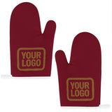 Custom Crimson Red  Khaki Oven Mitt Set