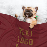 Custom Crimson Red Khaki Pet Blanket