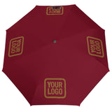 Custom Crimson Red Khaki Automatic Umbrella