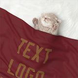 Custom Crimson Red Khaki Pet Blanket