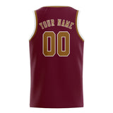 Custom Crimson Red & Khaki Colors Design Sports Basketball Jersey