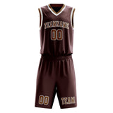 Custom Crimson Red Khaki Basketball Set