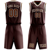 Custom Crimson Red Khaki Basketball Set