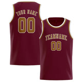 Custom Crimson Red & Khaki Colors Design Sports Basketball Jersey