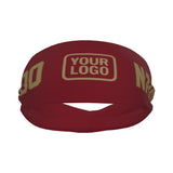 Custom Crimson Red Light Khaki Sports headband