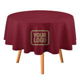 Custom Crimson Red Light Khaki Round Table Cloth