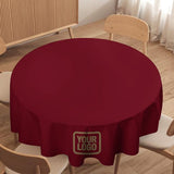 Custom Crimson Red Light Khaki Round Table Cloth