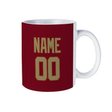 Custom Crimson Red Light Khaki Mug