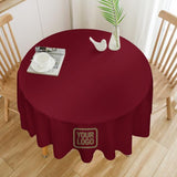 Custom Crimson Red Light Khaki Round Table Cloth
