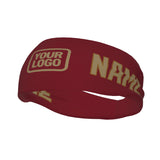 Custom Crimson Red Light Khaki Sports headband