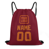 Custom Crimson Red Orange Drawstring Bag