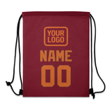 Custom Crimson Red Orange Drawstring Bag