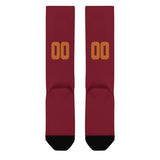 Custom Crimson Red Orange Knee-High Sock