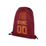 Custom Crimson Red Orange Drawstring Bag