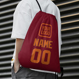 Custom Crimson Red Orange Drawstring Bag