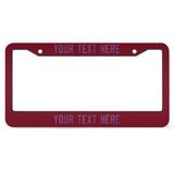 Custom Crimson Red Light Purple License Plate Frame