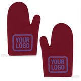Custom Crimson Red  Light Purple Oven Mitt Set