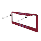 Custom Crimson Red Light Purple License Plate Frame