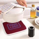 Custom Crimson Red  Light Purple Oven Mitt Set