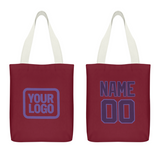 Custom Crimson Red Purple Canvas Tote Bag