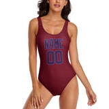 Custom Crimson Red Purple Swimsuit
