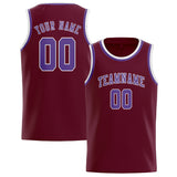 Custom Crimson Red & Light Purple Colors Design Sports Basketball Jersey