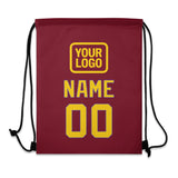 Custom Crimson Red Gold Drawstring Bag