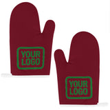 Custom Crimson Red  Emerald Green Oven Mitt Set