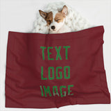 Custom Crimson Red Emerald Green Pet Blanket