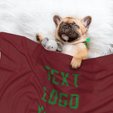 Custom Crimson Red Emerald Green Pet Blanket