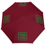 Custom Crimson Red Emerald Green Automatic Umbrella