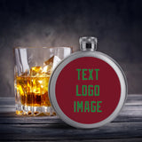 Custom Crimson Red Emerald Green Hip Flask