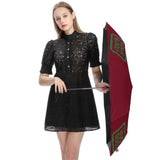 Custom Crimson Red Emerald Green Automatic Umbrella