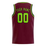 Custom Crimson Red & Emerald Green Colors Design Sports Basketball Jersey