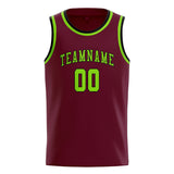 Custom Crimson Red & Emerald Green Colors Design Sports Basketball Jersey