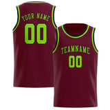 Custom Crimson Red & Emerald Green Colors Design Sports Basketball Jersey