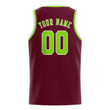 Custom Crimson Red & Emerald Green Colors Design Sports Basketball Jersey