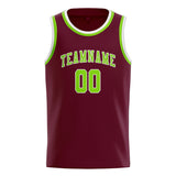 Custom Crimson Red & Emerald Green Colors Design Sports Basketball Jersey