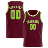 Custom Crimson Red & Emerald Green Colors Design Sports Basketball Jersey