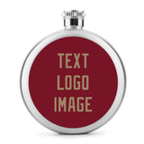 Custom Crimson Red Light Khaki Hip Flask