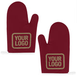 Custom Crimson Red  Light Khaki Oven Mitt Set