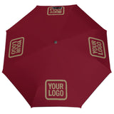 Custom Crimson Red Light Khaki Automatic Umbrella